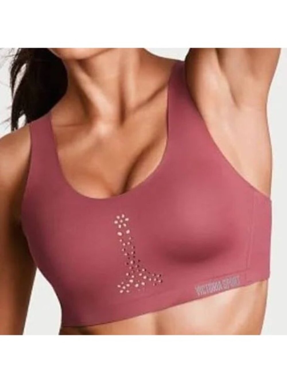 Victoria’s Secret Angel Max Sports Bra 36D Racerback Hook & Eye Laser Cut Rose